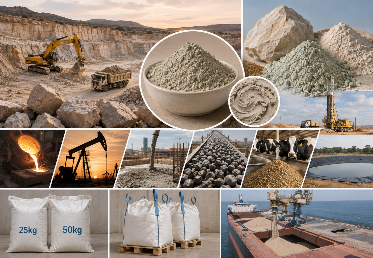 Bentonite Clay grey mineral Rajasthan export Bikaner Barmer